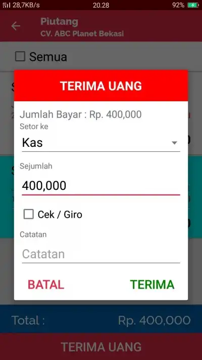 Mencatat Penerimaan Pembayaran Dari Faktur Penjualan Kredit Pada Accurate Lite