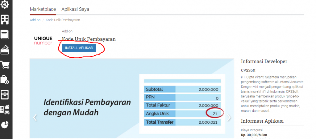 Unique Number Program Add-Ons Unique Number ACCURATE Online (Kode Unik Pembayaran)