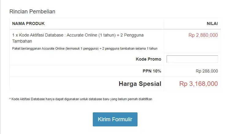 harga accurate online sebelum promo imlek