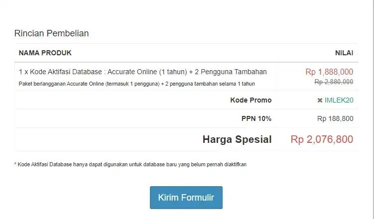 harga accurate online sesudah promo imlek