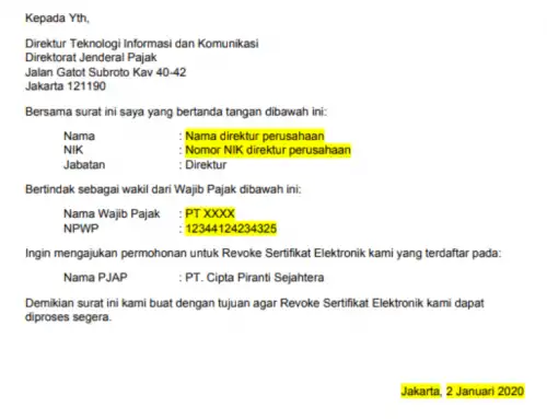 Cara Revoke Sertifikat Elektronik eFiling