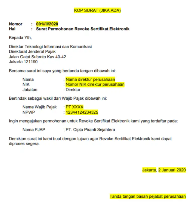 Revoke Sertifikat Elektronik eFiling